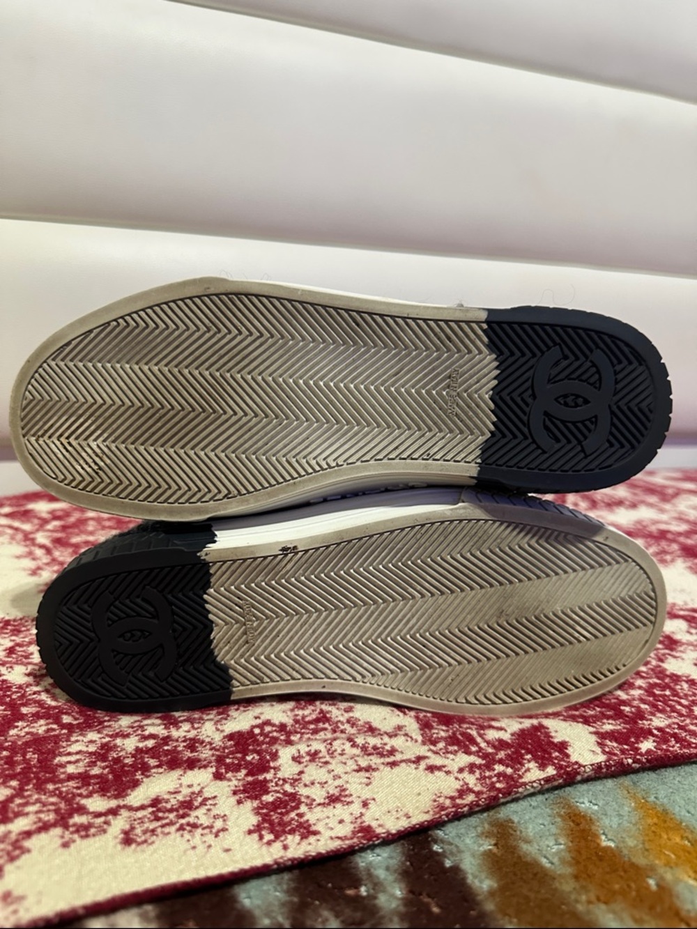Chanel  Navy High-Top Sneakers - Picture 11 of 12